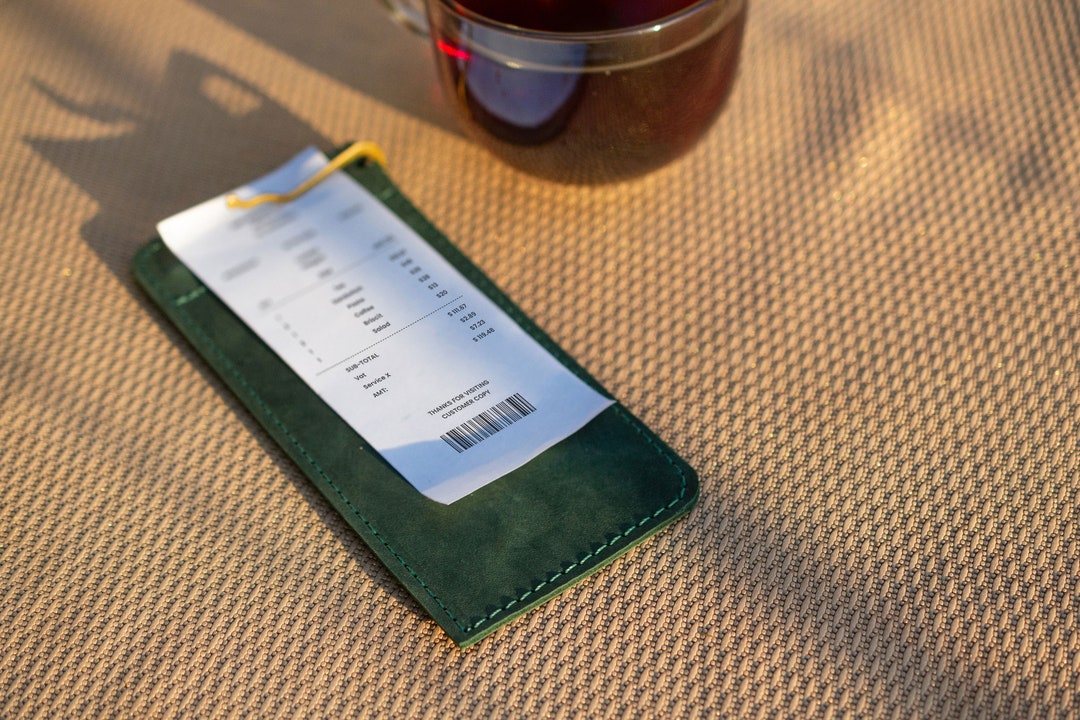 Custom Leather Receipt Holder Guest Check Book Server Book Etsy UK