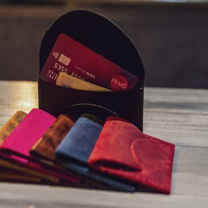 Soporte de tarjeta de cuero, regalo de aniversario, billetera personalizada, regalo perfecto, billetera delgada, billetera para hombres, regalo de Navidad, regalo de padres, monograma