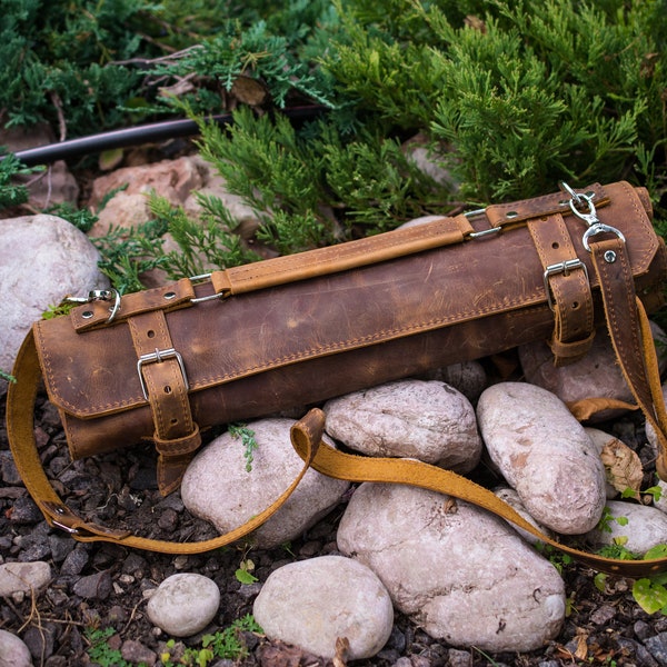 Leather Chef knife roll, Case knife, Knife bag, Chefs Brown Roll, Tooll Roll, Leather Roll, Chefwear, Gift for Him, Kitchen Accessories