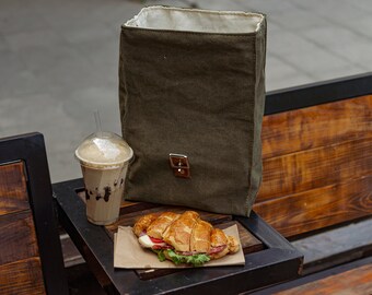 Bolsa de almuerzo de lona personalizada: bolsa de picnic estilo vintage