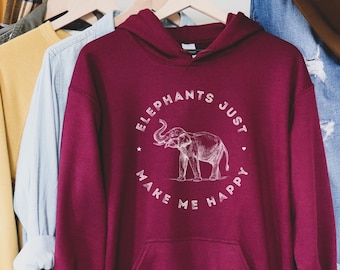 Hoodie olifant: grafische vintage stijl, cadeau dierenliefhebber