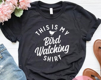 Birdwatching Shirt: Eco-Friendly Cotton Tee, Bird Lover Gift