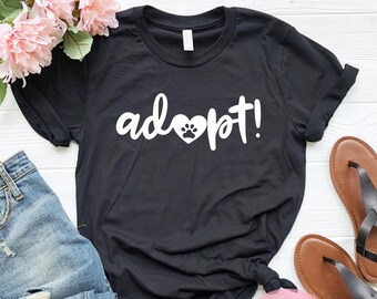 Adopt Don't Shop T-Shirt: Rettungs Tier T-Shirt, Plus Größen