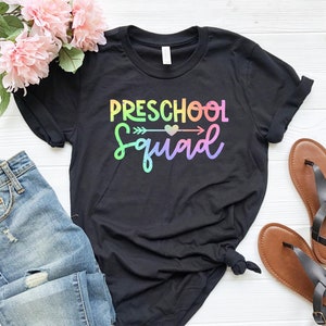 Preschool Squad T-shirt, Preschool Teacher Tee, Pre-K Student Shirt, Gift For Teacher, Preschool Crew Tee, Kids size 2T Up to Adult size 4XL