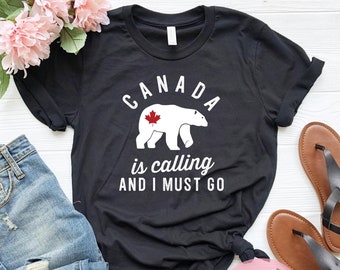 Canada Polar Bear T-shirt: Travel Tee, Plus Size Available