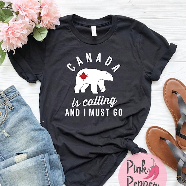 Canada Tshirt, Canada roept en ik moet gaan, ik hou van Canada Tee, Canadese Reizen T-shirt, Polar Bear Shirt, Plus Tot 4XL