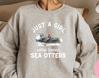 Sudadera con diseño de nutria marina: tallas para adultos y jóvenes
