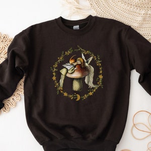 Goblincore Sweatshirt Goblincore Aesthetic Shirt Fairycore Cottagecore Cottagegoth Shirt Fairy Elf Kiss Sweatshirt Plus 5XL Mushroom Fairy