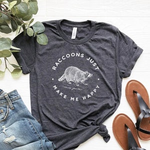 T-shirt raton laveur Les ratons laveurs me rendent heureux cadeau amour raton laveur aime les ratons laveurs cadeau animal sauvage TShirt adulte enfants chemise raton laveur corbeille panda t-shirt 4XL