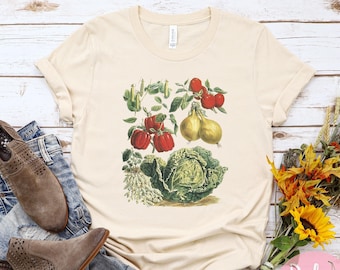 Vintage Veggie Garden T-Shirt: Cottagecore Foodie Tee