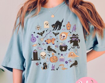 Retro Halloween Doodles Comfort Colors T-shirt