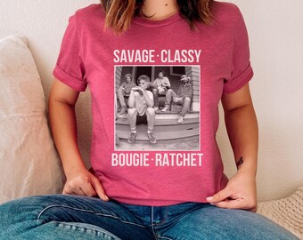 Mädchen Trip Tshirts Savage Edel Golden Girls Mashup Tshirt, Geschenk für beste Freundin, Mädchen Reise Geschenke, Geschenk für Frau Schwester Plus Größen bis 4XL