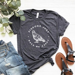 Pigeon Tshirt, Pigeons Make Me Happy, Cute Pigeons Shirt, Kid's Toddler Baby Pigeon Tee, Unisex Pigeon Tee, Pigeon Bird Lover Gift, Plus 4XL