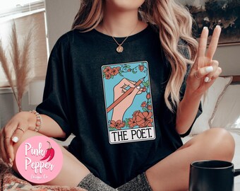 Poet Tarot Card T-Shirt: Mystical Writer Gift