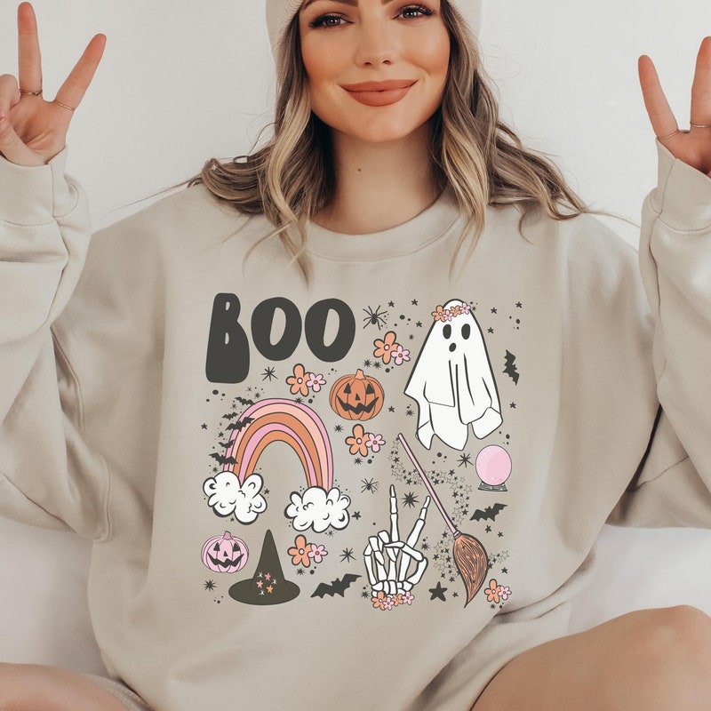 Sparkle Sister  Spooky Sweatshirt- Pink main image 0
