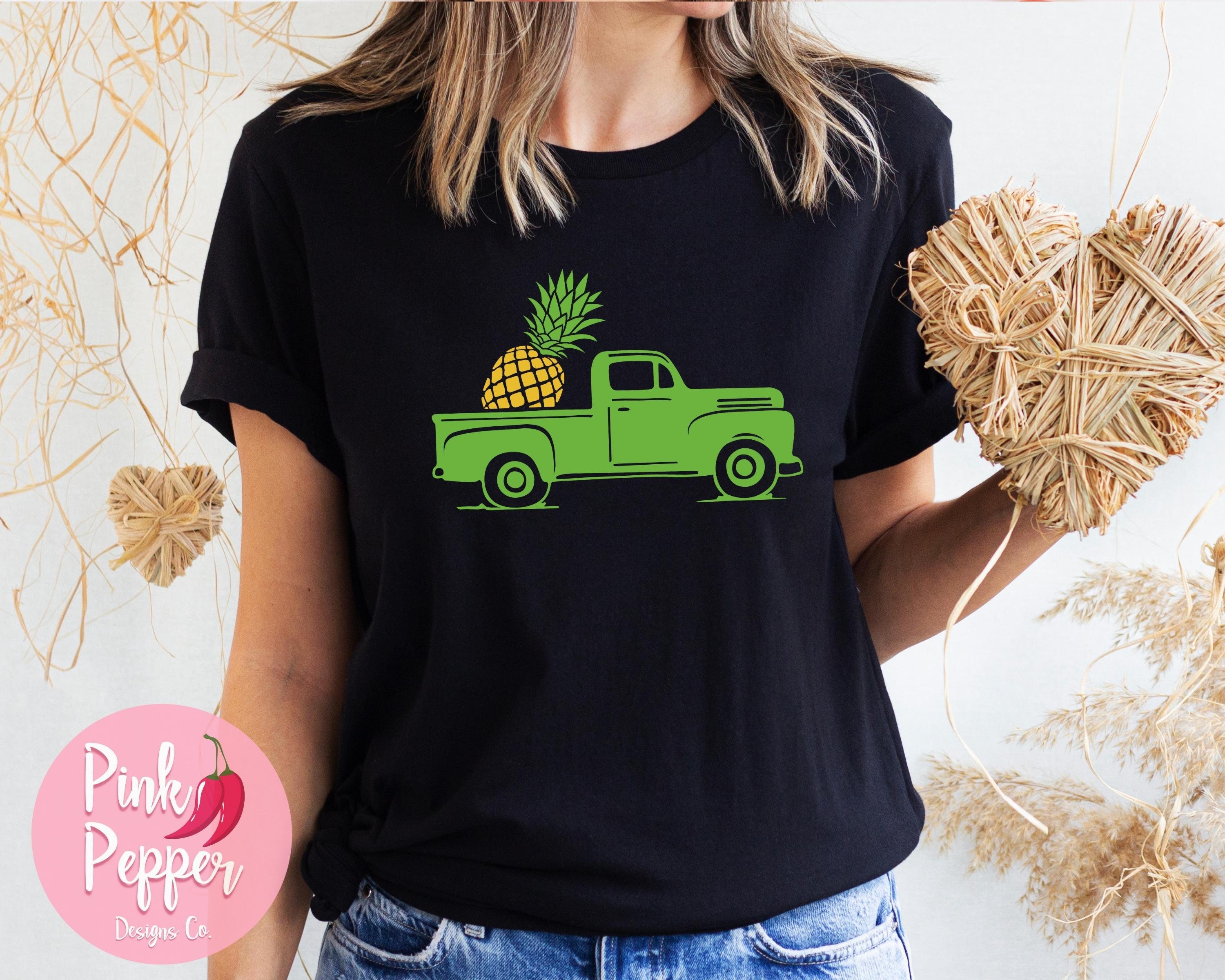 Pineapple Truck Tshirt Whimsical Summer Pineapple Tee Tropical - Etsy