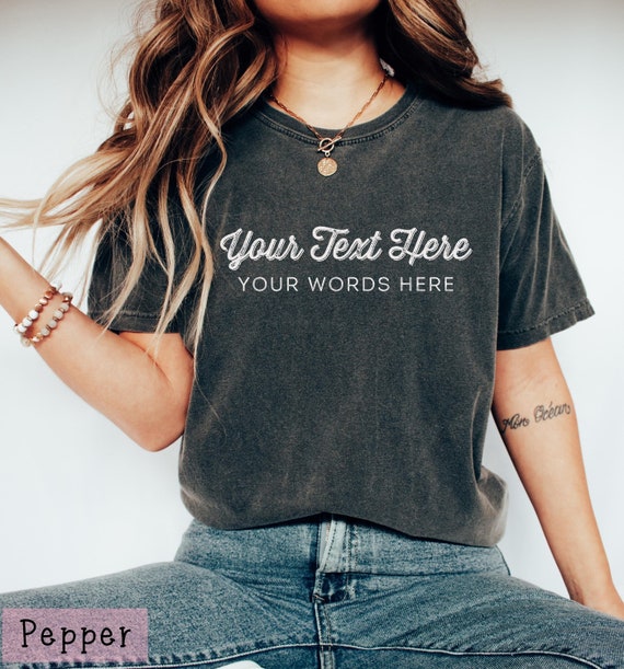 Custom Comfort Colors T-Shirt: Personalized Text or Photo, Plus Size Available