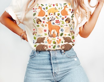 Woodland Animal T-Shirt: Cottagecore Forest Friends Tee