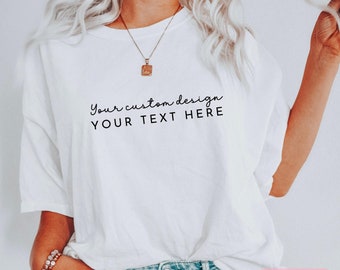 Benutzerdefiniertes Comfort Colors T-Shirt: Personalisierter Text & Foto-T-Shirt