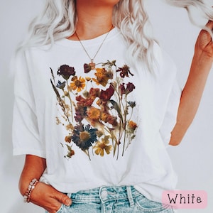 Cottagecore Dried Flowers Shirt, Comfort Colors® Cottage Garden Dried Flowers, Goblincore Aesthetic Shirt, Cottagecore Flowers to 4XL PM1065