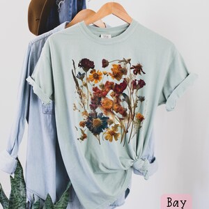 Cottagecore Dried Flowers Shirt: Comfort Colors Floral Tee