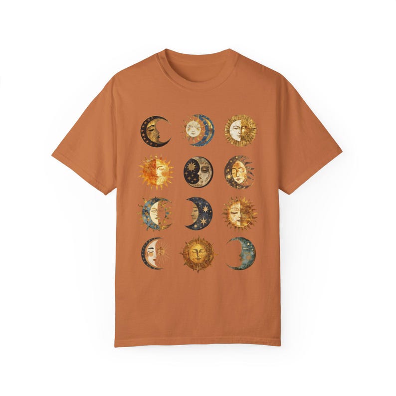 Celestial Sun & Moon T-Shirt: Vintage Astrology Graphic Tee Yam
