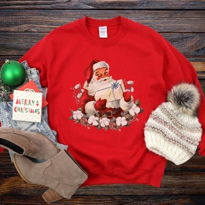 Vintage Santa Claus Sweatshirt Retro Santa Sweater Jolly Santa Sweatshirt Merry Christmas Sweatshirt Unisex adult & kids Sweatshirt to 5XL