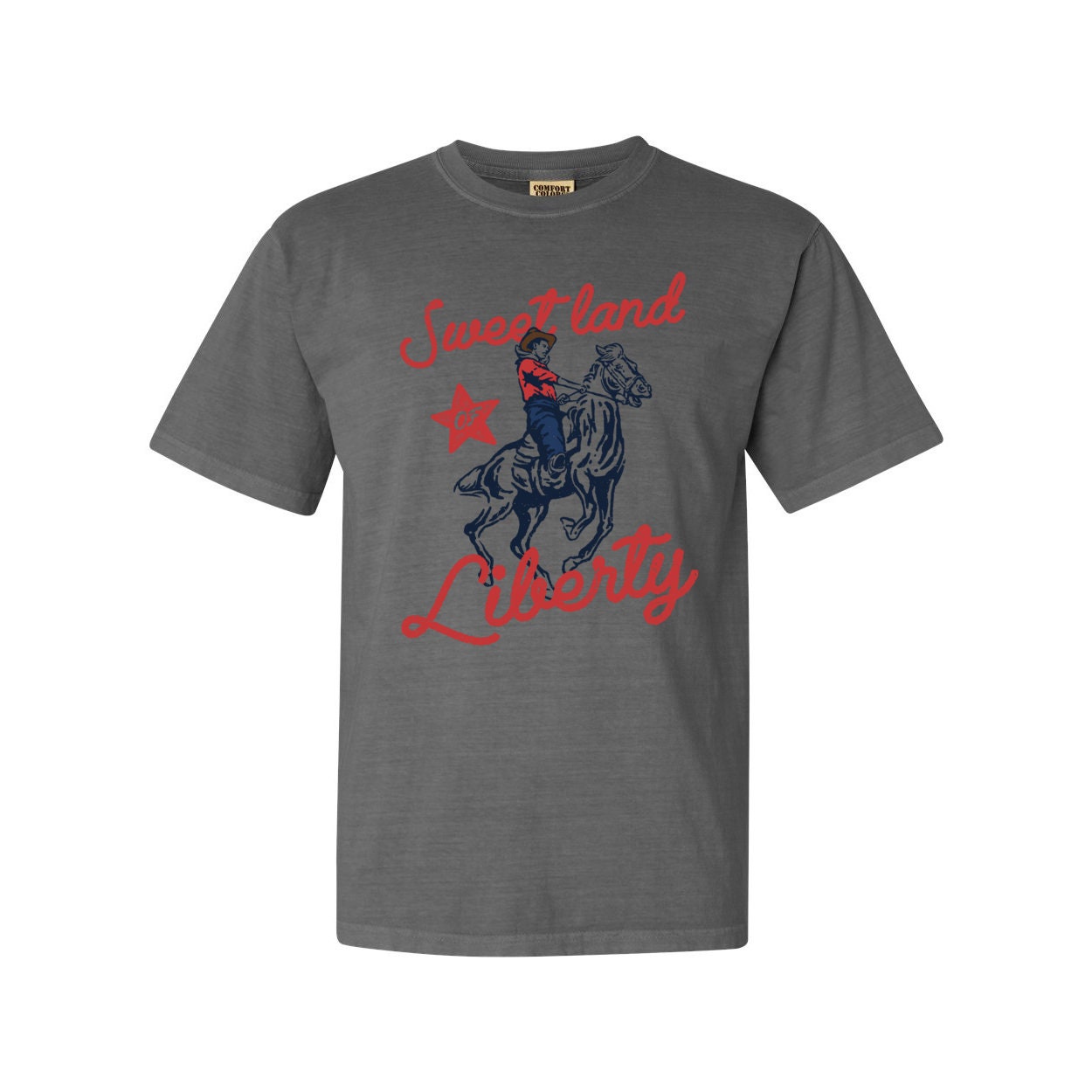 Vintage Americana 4th of July Tshirt, Comfort Colors Cowboy
