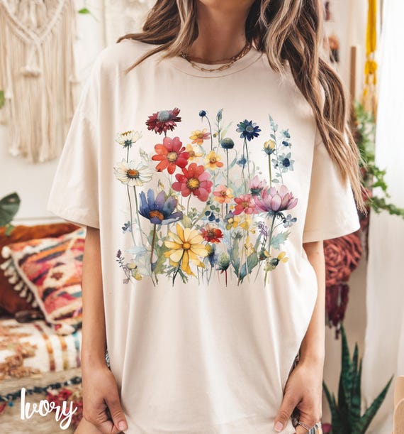 Boho Wildflower T-shirt: Comfort Colors Spring Floral Tee