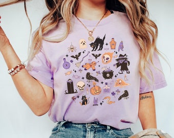 Comfort Colors Retro Halloween Doodles T-shirt
