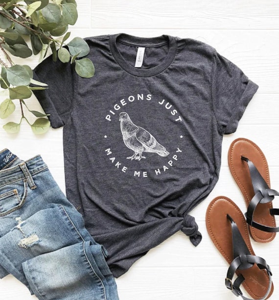 Pigeon Tshirt, Pigeons Make Me Happy, Cute Pigeons Shirt, Kid's Toddler Baby Pigeon Tee, Unisex Pigeon Tee, Pigeon Bird Lover Gift, Plus 4XL