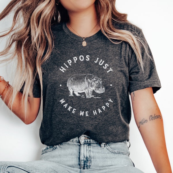 Hippo T Shirt Hippos Make me Happy Hippo Lover Gift Loves Hippos Wild Animal Lover Gift Shirt Adult Kids Hippo Shirt Hippopotamus Shirt 4XL