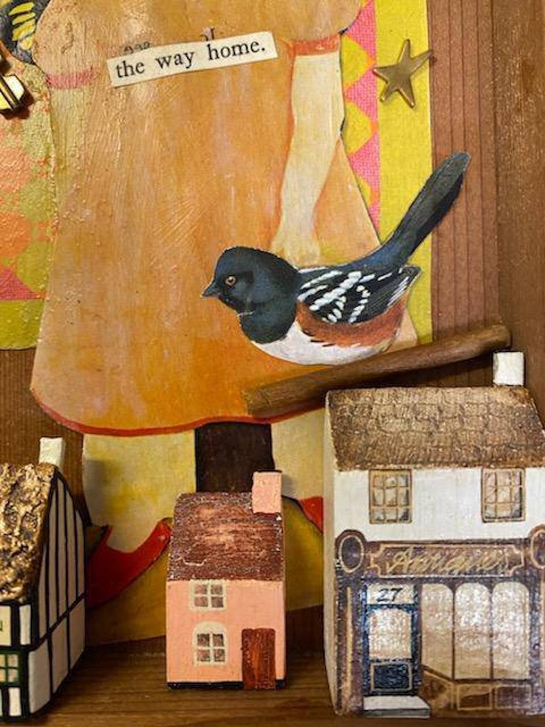 Collage Assemblage Art Copy Of Painting Quilt Art Victorian Girl Found Object Art Folk Art