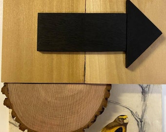 Wooden Art Assemblage, Scrap Wood Art, Collage Art, Art With Arrow, Original Drawing Of Tree