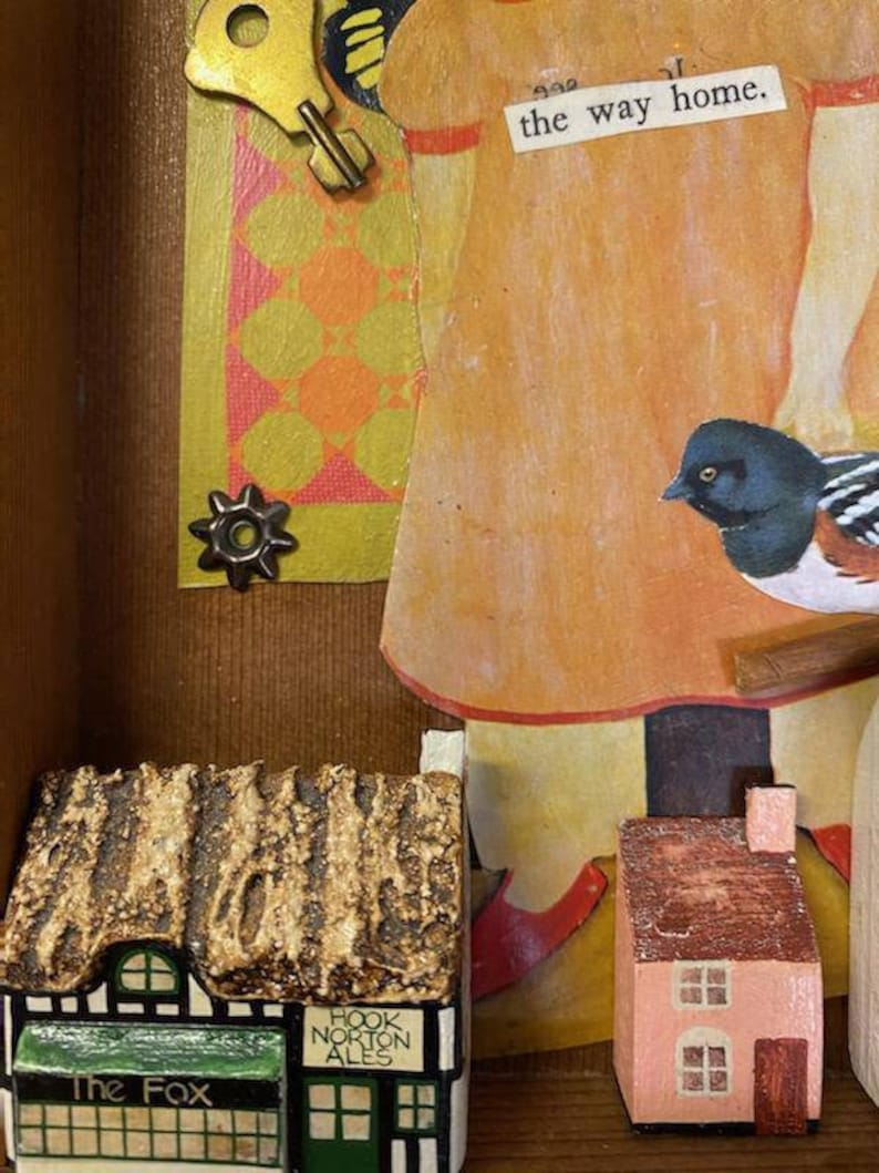 Collage Assemblage Art Copy Of Painting Quilt Art Victorian Girl Found Object Art Folk Art