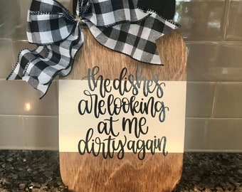Farmhouse Kitchen Mason Jar Decor, Rustic Wood Sign, Housewarming Gift