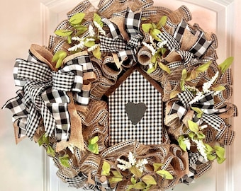 Farmhouse Everyday Wreath, Everyday door, All year long wreath, Neutral wreath, Hello wreath, Everyday front door, Gifting wreath