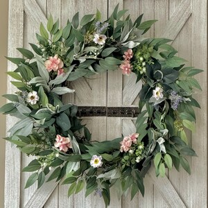 Bestseller Spring/Summer Wreath, Front Door Decorative wreath, Spring Frontdoor, Cottage Core, Giftful door, Springful Spring Gift