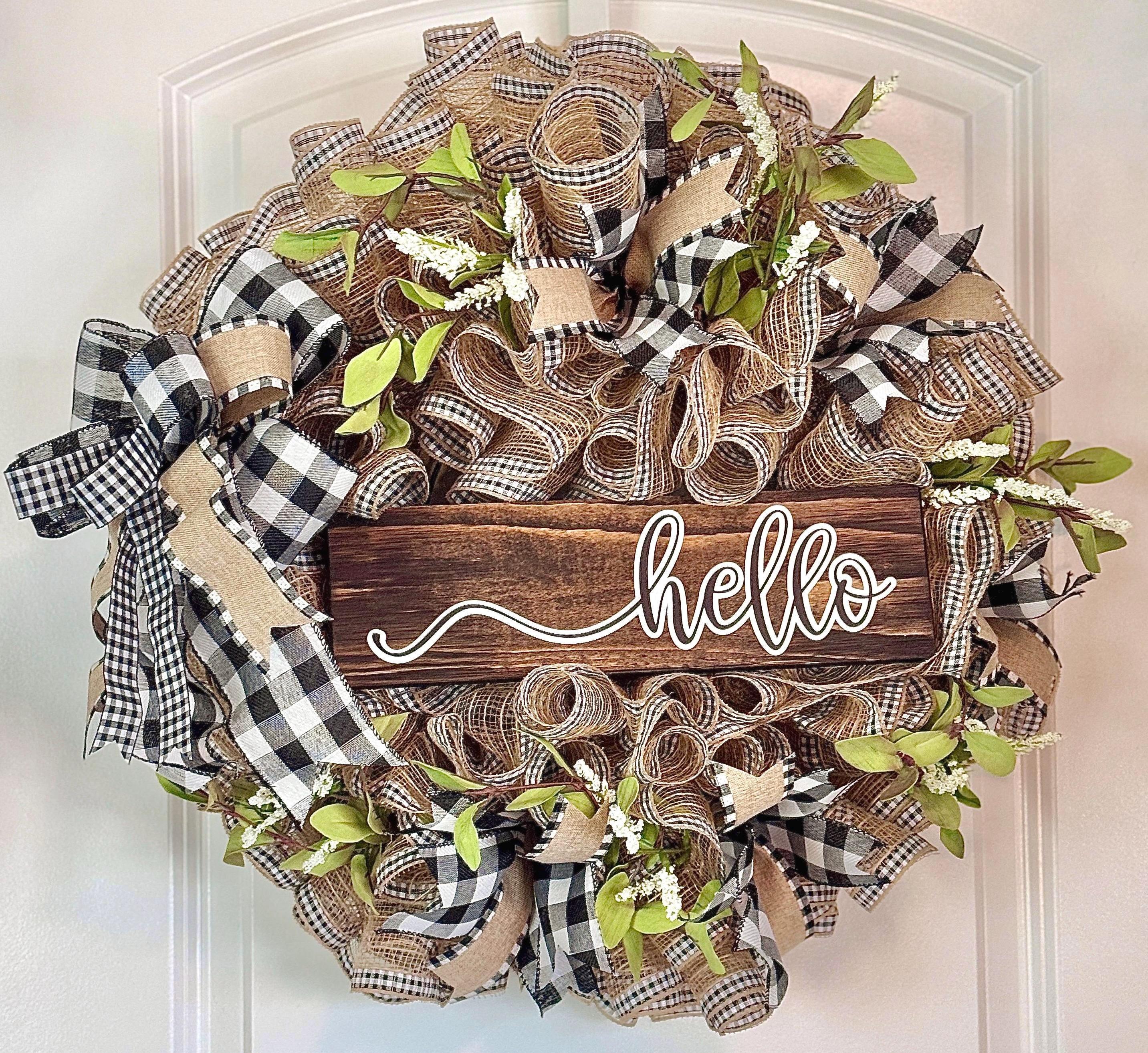 Farmhouse Everyday Wreath, Everyday door, All year long wreath, Neutral wreath, Hello wreath, Everyday front door, Gifting wreath