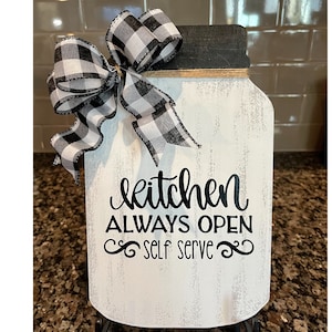 Farmhouse Kitchen Mason Jar Sign: Rustic Baltic Birch Decor