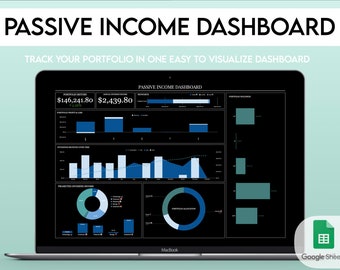 Investment Portfolio Tracker I Passive Income Dashboard, Dark Mode