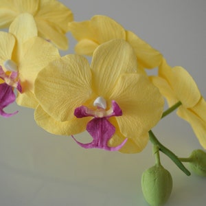 Handmade Yellow Orchid Twig: Faux Floral Arrangement