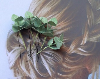 Eucalyptus bruiloft haarstuk Bloemen haarclip bruidsmeisje