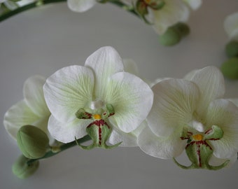 Green orchid, orchid flower, Bouquet orchid, Artificial flower