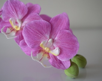 Faux Orchideenstamm Real Touch, rosa Orchidee Zweig, Minimalist Home Decor