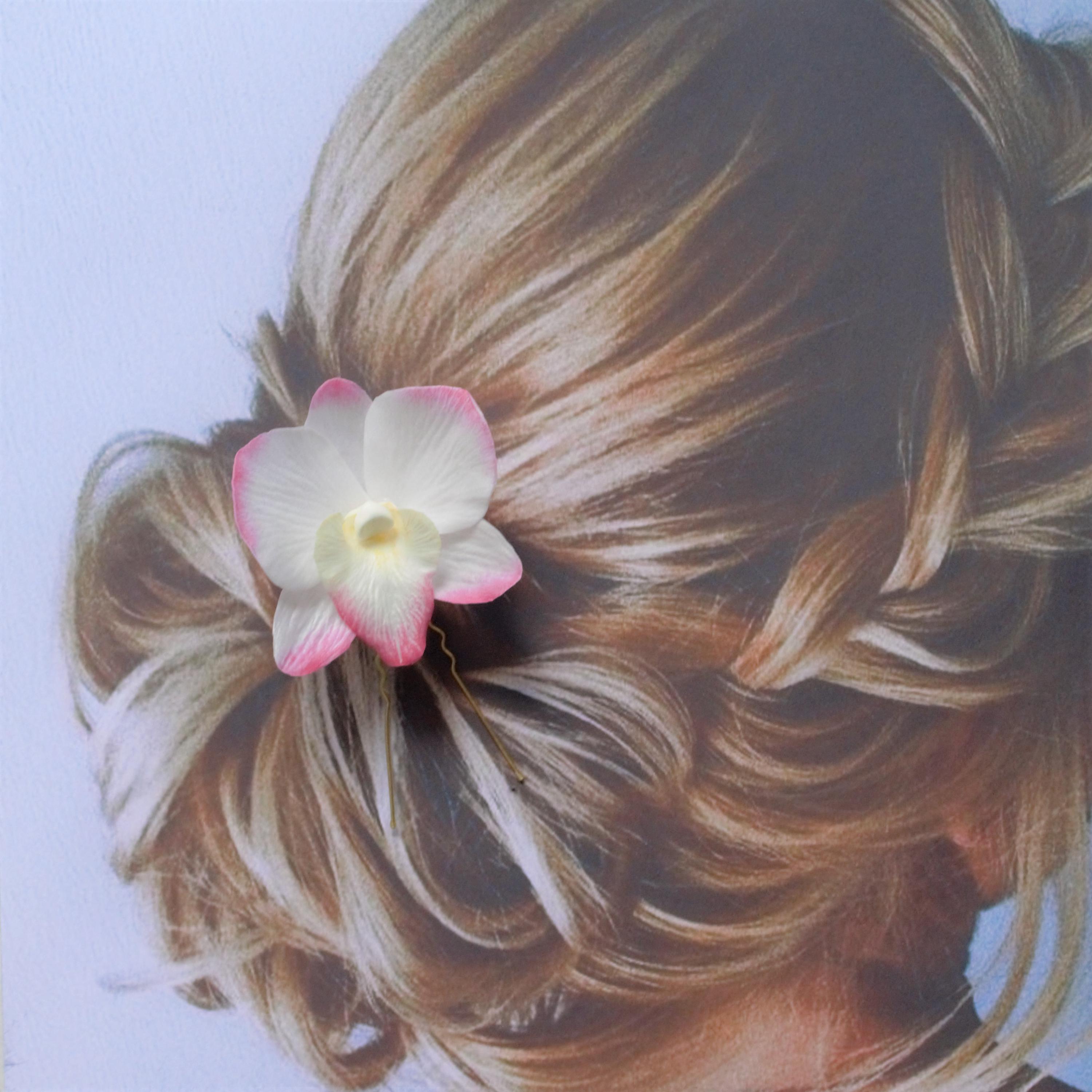 Wedding dendrobium orchid hairpin