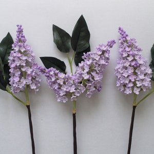 Flieder. Ein Zweig Flieder aus Polymer Clay und Schaumstoff. Blüten in Flieder. Realistische Flieder aus Kaltporzellan. Flieder in einer Vase.