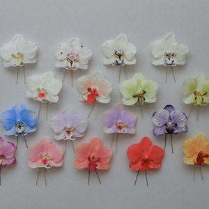 Orchid  Wedding hairpin. Flower Bridesmaid Hair Clip