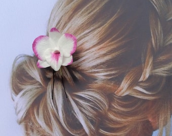 Orchid  Wedding hairpin. Flower Bridesmaid Hair Clip 88