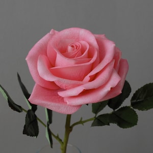 Artificial Handmade Pink Foam Rose: Realistic English Garden Flower
